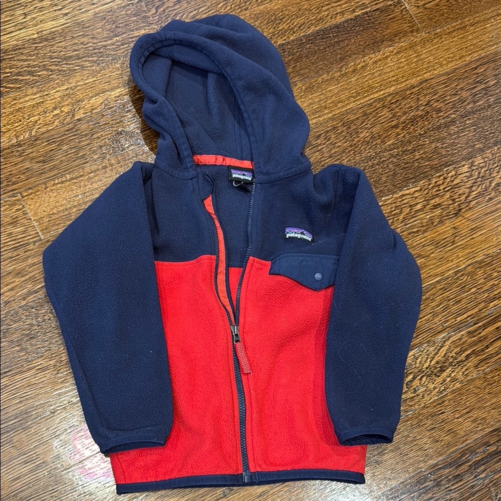 Patagonia Red and Blue Color Block Sweatshirt